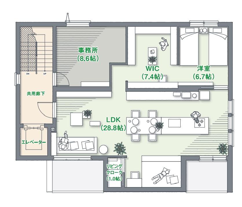 FREX4 ハウジングステージ新宿 フレックス4階建て 賃貸併用 二世帯 間取り・プラン