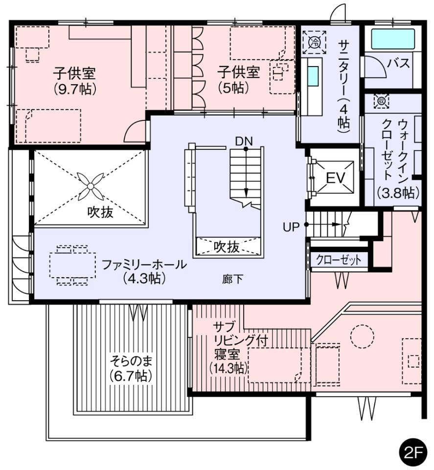 アスタ展示場 フレックス３階 間取り・プラン