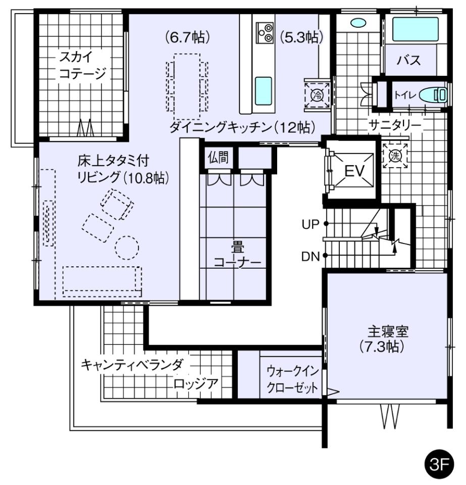 アスタ展示場 フレックス３階 間取り・プラン