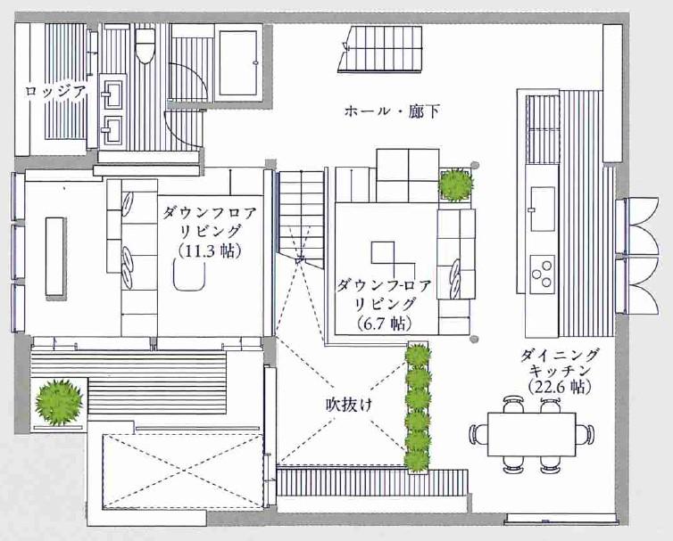 たまプラーザ展示場 FREX Cut＆Gable Model 間取り・プラン