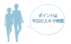 ポイントは 平日のスキマ時間