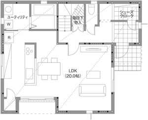 【スマートヘーベルハウス】プロトタイプ平面1階