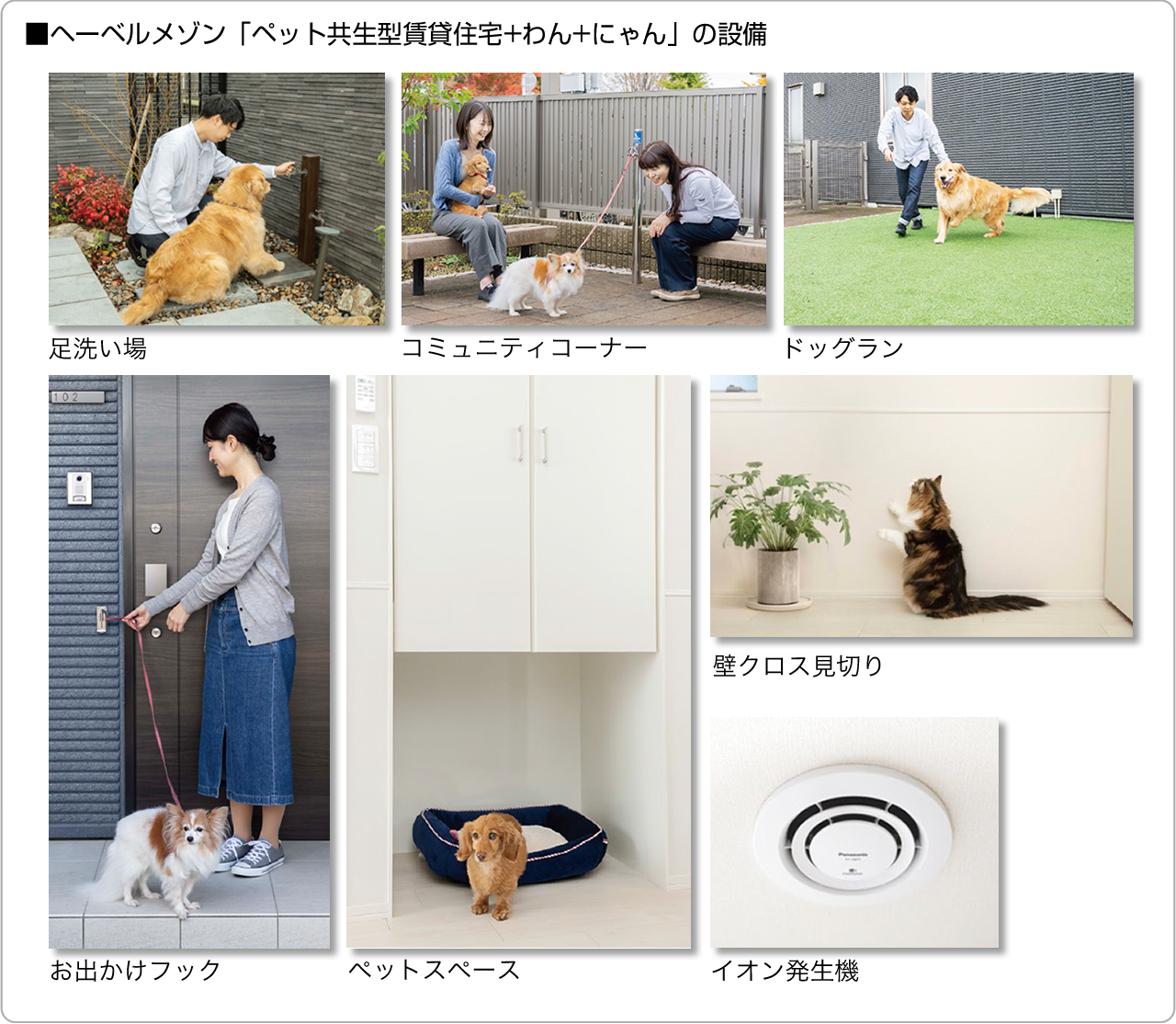 ■ヘーベルメゾン「ペット共生型賃貸住宅+わん+にゃん」の設備
